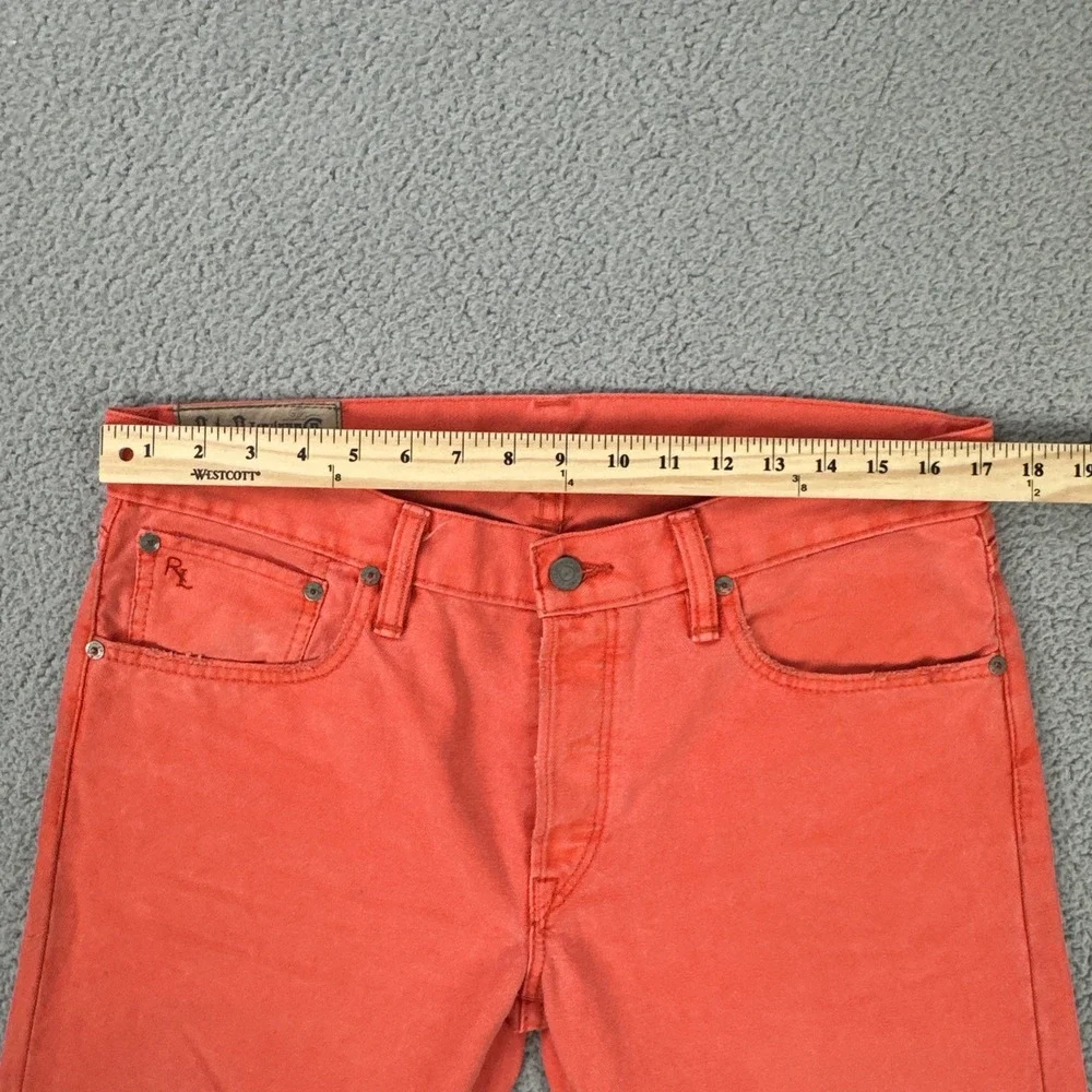 Polo Ralph Lauren Varick Slim 625 Pants Men 32x32 Elite Orange Canvas Button Fly